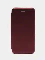 Бордовый чехол-книжка для Huawei Y 6 P, Huawei Y6P, экокожа
