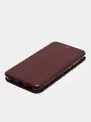 Бордовый чехол-книжка для Huawei Y 6 P, Huawei Y6P, экокожа