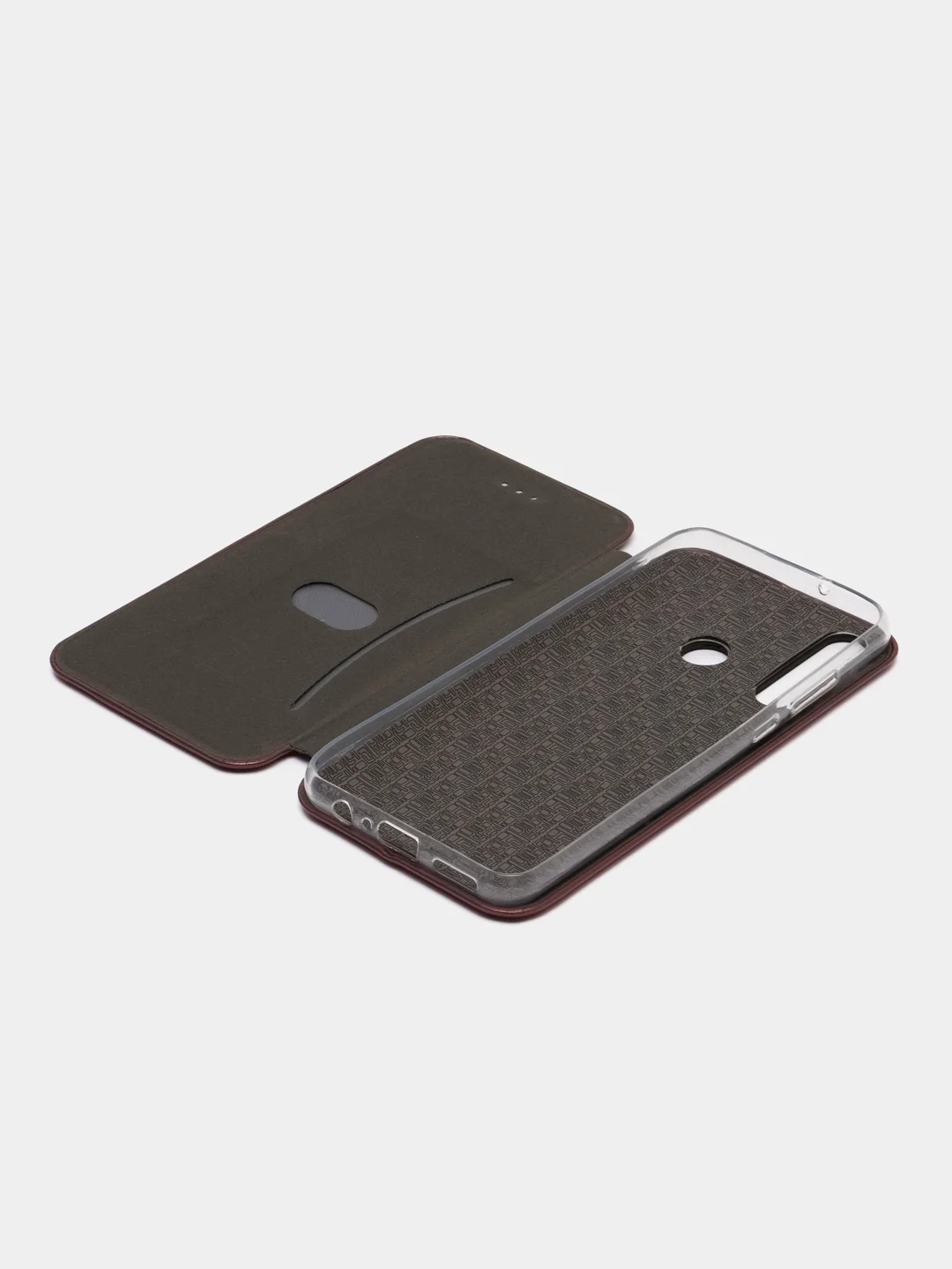 Бордовый чехол-книжка для Huawei Y 6 P, Huawei Y6P, экокожа