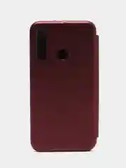 Бордовый чехол-книжка для Huawei Y 6 P, Huawei Y6P, экокожа