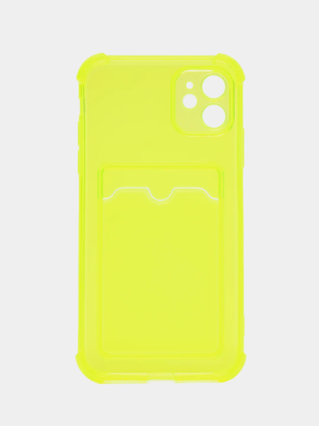 Желтый чехол iPhone 11 Pro 14 Max 13 12 Xr Xs 6 7 8 Plus Se 2020 с карманом для карт, прозрачный