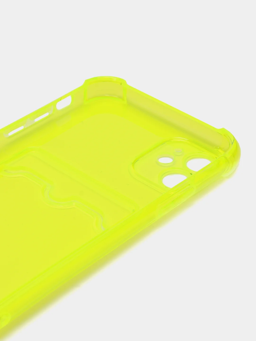 Желтый чехол iPhone 11 Pro 14 Max 13 12 Xr Xs 6 7 8 Plus Se 2020 с карманом для карт, прозрачный
