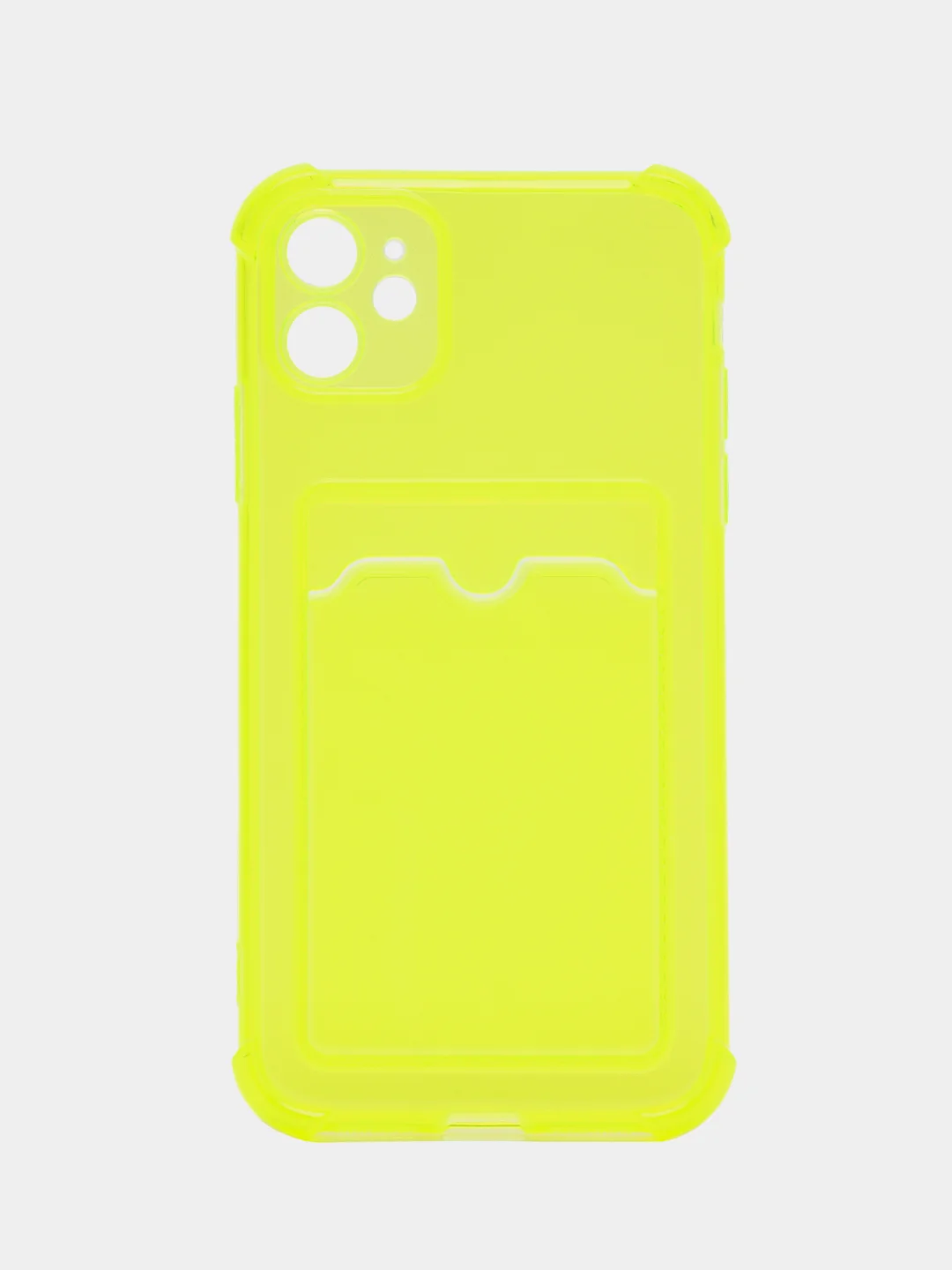 Желтый чехол iPhone 11 Pro 14 Max 13 12 Xr Xs 6 7 8 Plus Se 2020 с карманом для карт, прозрачный