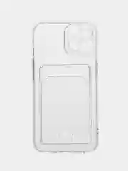 Прозрачный чехол iPhone 11 Pro 14 Max 13 12 Xr Xs 6 7 8 Plus Se 2020 с карманом для карт, прозрачный