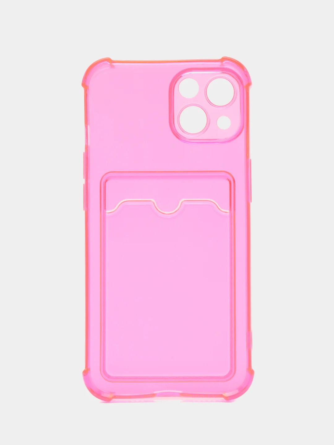 Розовый чехол iPhone 11 Pro 14 Max 13 12 Xr Xs 6 7 8 Plus Se 2020 с карманом для карт, прозрачный