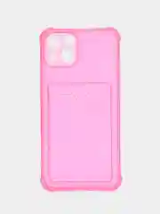 Розовый чехол iPhone 11 Pro 14 Max 13 12 Xr Xs 6 7 8 Plus Se 2020 с карманом для карт, прозрачный