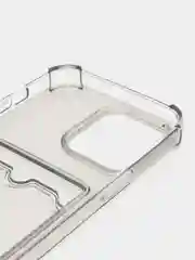 Тёмно-серый чехол iPhone 11 Pro 14 Max 13 12 Xr Xs 6 7 8 Plus Se 2020 с карманом для карт, прозрачный