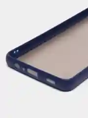 Синий чехол на Samsung Galaxy (Галакси) A12, M12, пластиковый, матовый, с цветными кнопками