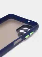Синий чехол на Samsung Galaxy (Галакси) A12, M12, пластиковый, матовый, с цветными кнопками