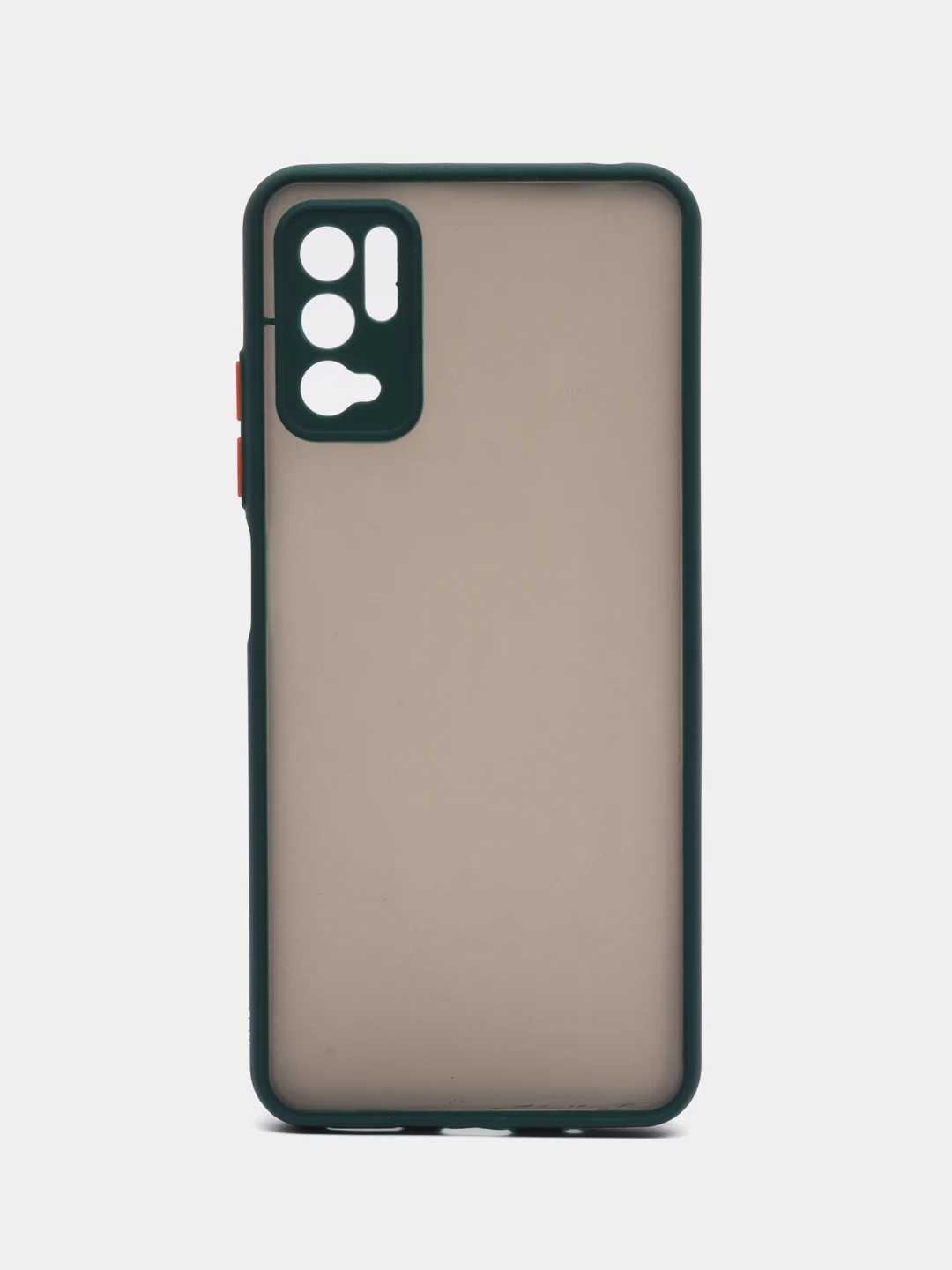 Тёмно-зелёный чехол Xiaomi Poco M3 Pro, Redmi Note 10T, пластиковый, матовый, с цветными кнопками