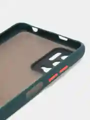 Тёмно-зелёный чехол Xiaomi Poco M3 Pro, Redmi Note 10T, пластиковый, матовый, с цветными кнопками