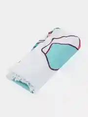 Бирюзовый коврик пляжный круглый 150*150