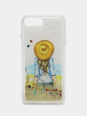 Силиконовый чехол с жидкими блестками для iPhone 7P/8P