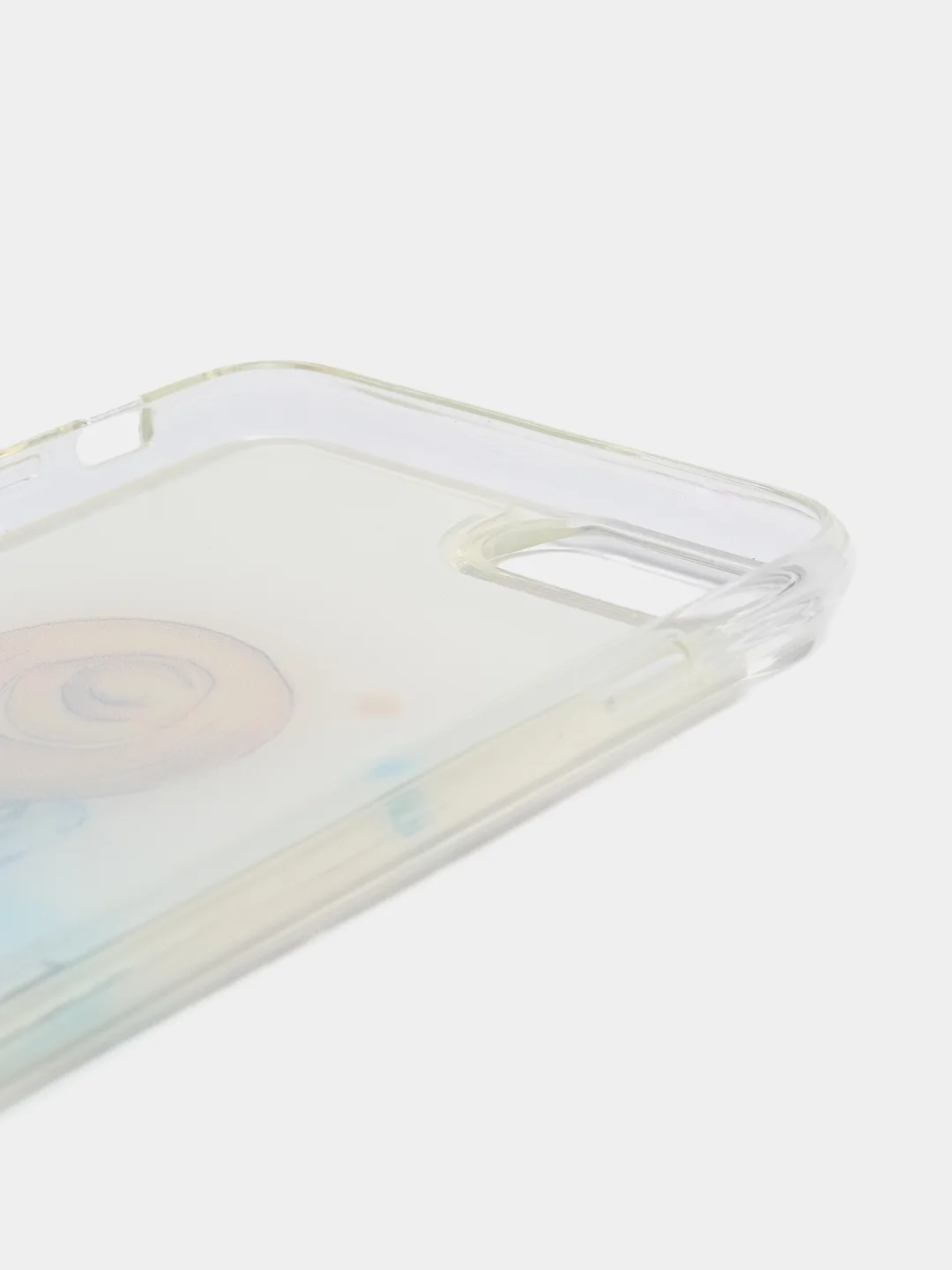 Желтый силиконовый чехол с жидкими блестками для iPhone 7P/8P