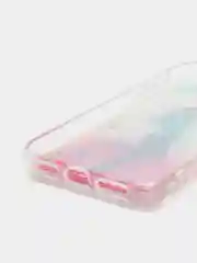 Розовый силиконовый чехол с жидкими блестками для iPhone X/Xs