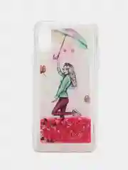 Розовый силиконовый чехол с жидкими блестками для iPhone X/Xs