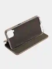 Золотой чехол книжка для Samsung Galaxy A 12 / Samsung Galaxy A12 (Самсунг Гэлакси А 12), экокожа