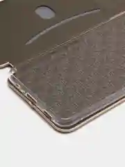 Золотой чехол книжка для Samsung Galaxy A 12 / Samsung Galaxy A12 (Самсунг Гэлакси А 12), экокожа