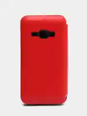 Красный чехол-книжка для Samsung Galaxy J1 (2016), Самсунг J1, экокожа
