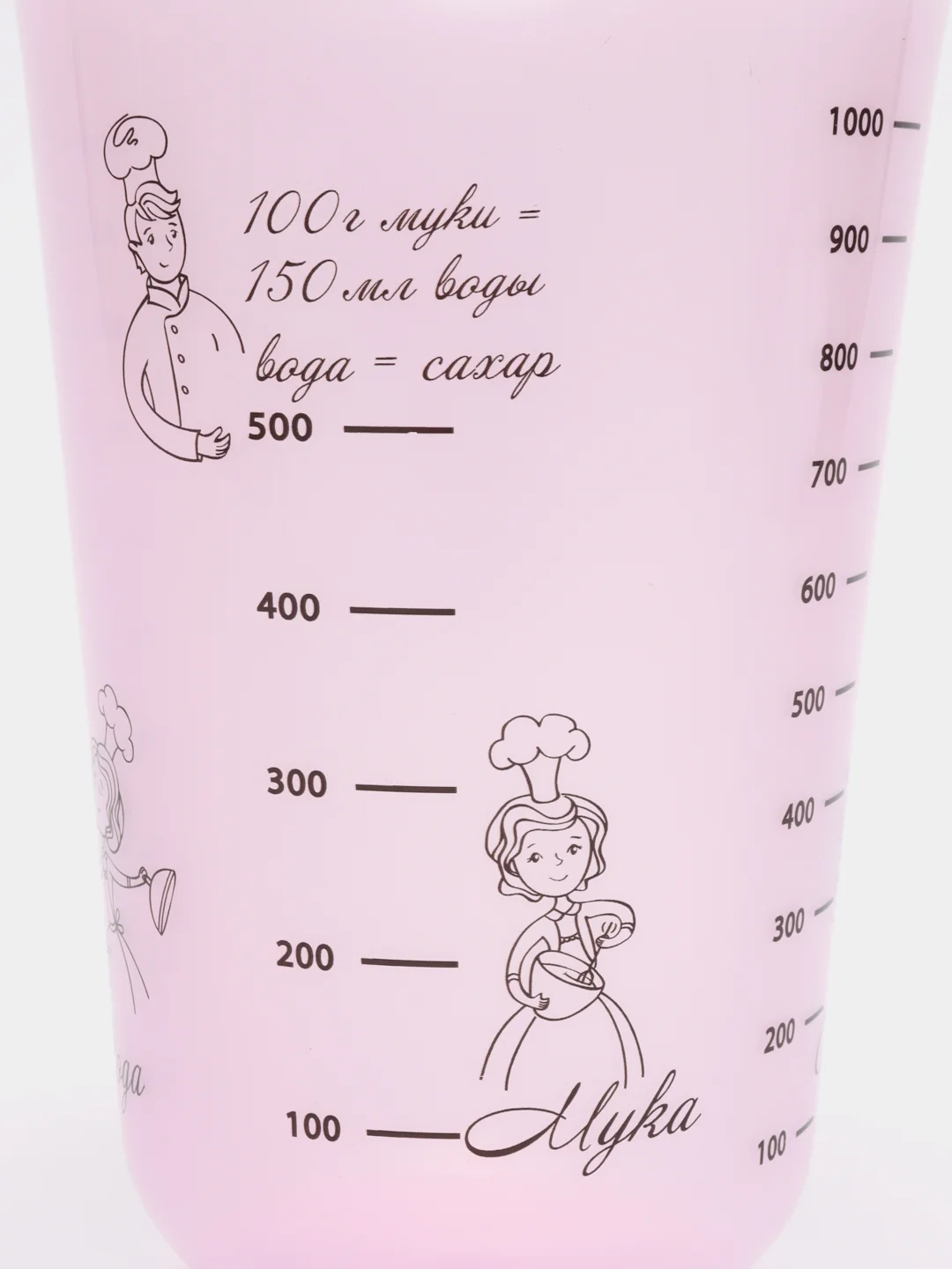 Прозрачный мерный стакан 0,5 л, 1 л