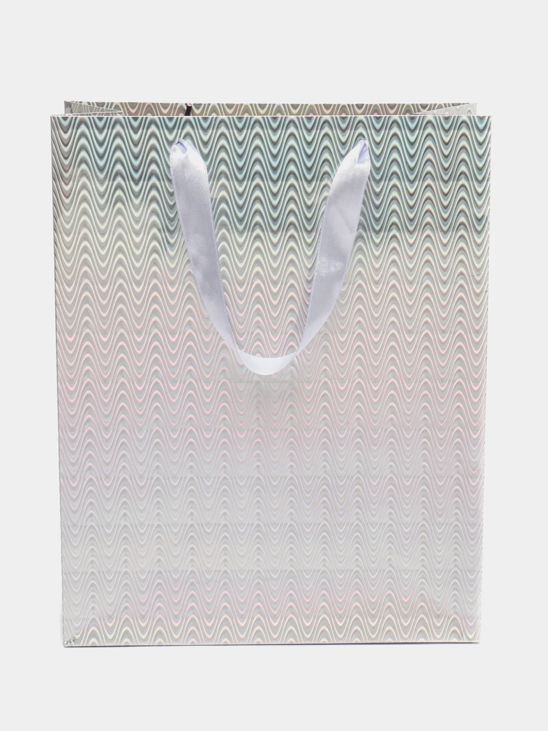Серебряный пакет, 33 х 26 х 11 см, голография, 200897873