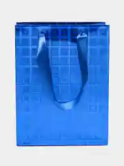 Синий пакет бумажный, 24*18*9 см, голография, 200897872