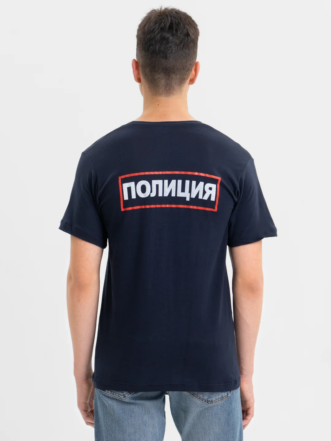 Темно-синий футболка "Полиция", "МВД", повседневная, рабочая