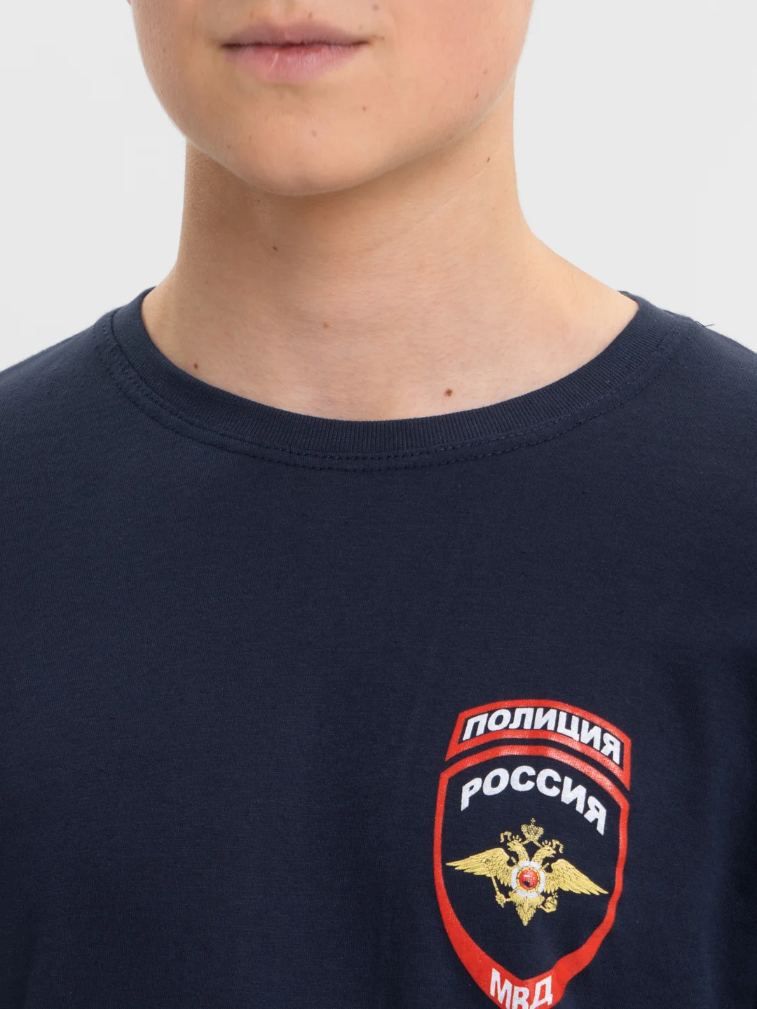 Темно-синий футболка "Полиция", "МВД", повседневная, рабочая