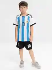 Голубой детский комплект футбольной формы Messi, Neymar, Cristiano Ronaldo, HAALAND, Benzema