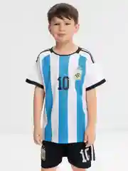Голубой детский комплект футбольной формы Messi, Neymar, Cristiano Ronaldo, HAALAND, Benzema