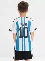 Голубой детский комплект футбольной формы Messi, Neymar, Cristiano Ronaldo, HAALAND, Benzema