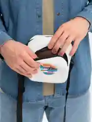 Белый сумка мужская, через плечо