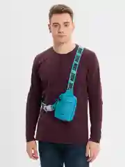 Голубой поясная сумка-барсетка