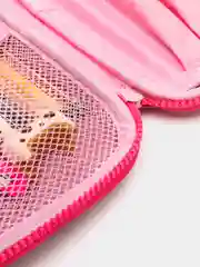 Розовый пенал школьный, с канцелярией, Blue Pink Hearts, 25 предметов