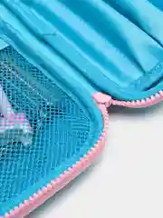 Голубой пенал школьный, с канцелярией, Blue Pink Hearts, 25 предметов