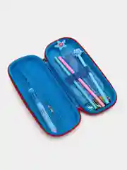 Розовый пенал школьный, с канцелярией, Blue Pink Hearts, 11 предметов
