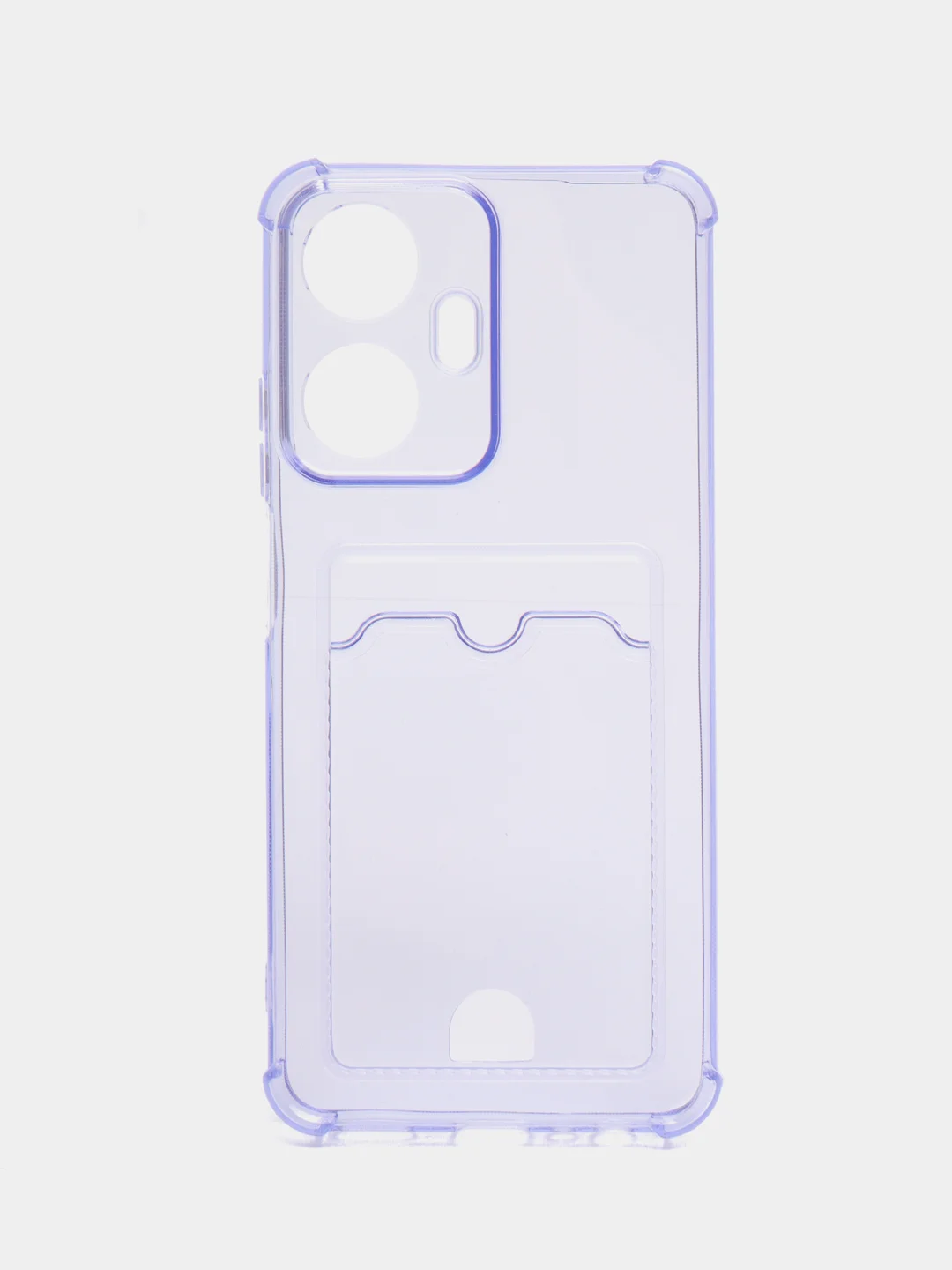 Лавандовый чехол для Realme C55 / Реалми С55, прозрачный, с карманом для карты