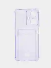 Лавандовый чехол для Realme C55 / Реалми С55, прозрачный, с карманом для карты