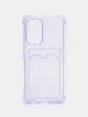 Лавандовый чехол для Samsung Galaxy A53 (Самсунг Галакси А53) 5G, прозрачный, с карманом для карты