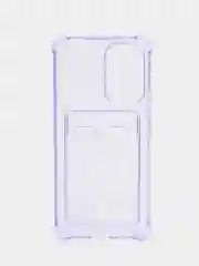Лавандовый чехол для Samsung Galaxy A53 (Самсунг Галакси А53) 5G, прозрачный, с карманом для карты