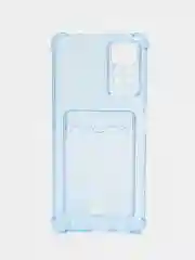 Голубой чехол Redmi Note 11 Pro / Note 12 Pro 4G Нот 11 Про прозрачный с карманом для карты
