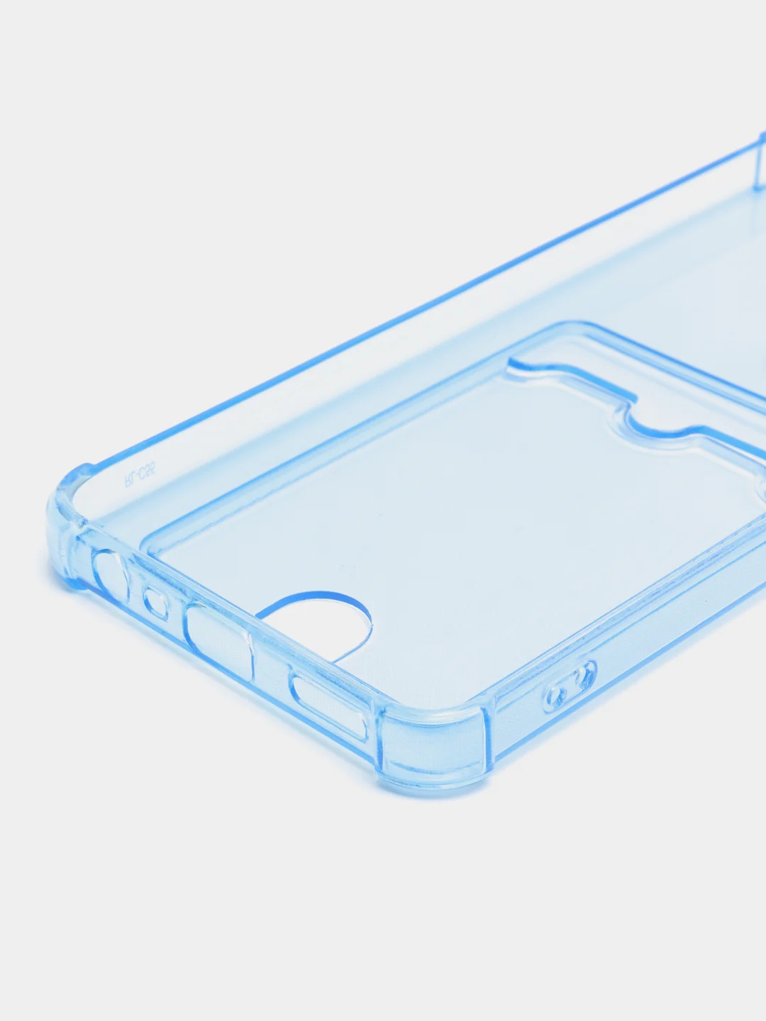 Голубой чехол для Realme C55 / Реалми С55, прозрачный, с карманом для карты