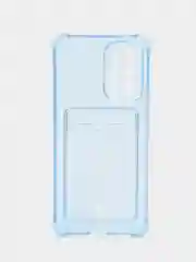 Голубой чехол для Samsung Galaxy A53 (Самсунг Галакси А53) 5G, прозрачный, с карманом для карты