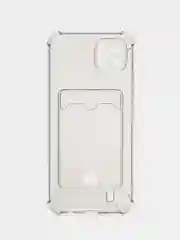 Черный чехол противоударный Realme C11 2021, C20, прозрачный с карманом для карты