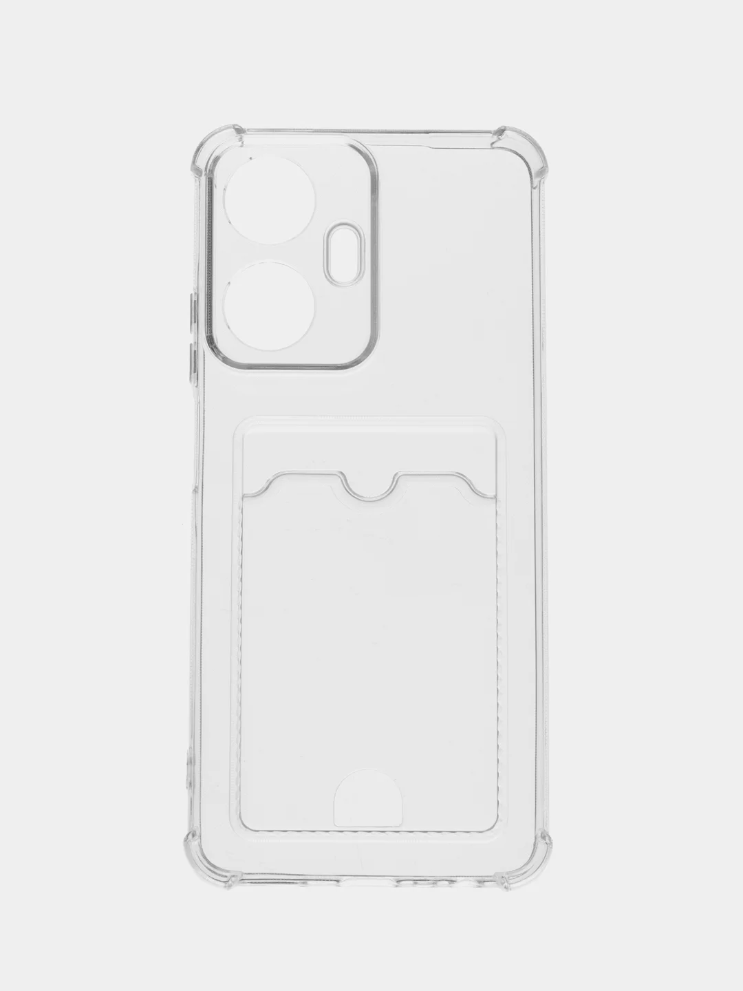 Прозрачный чехол для Realme C55 / Реалми С55, прозрачный, с карманом для карты