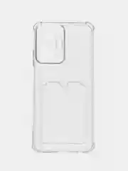 Прозрачный чехол для Realme C55 / Реалми С55, прозрачный, с карманом для карты