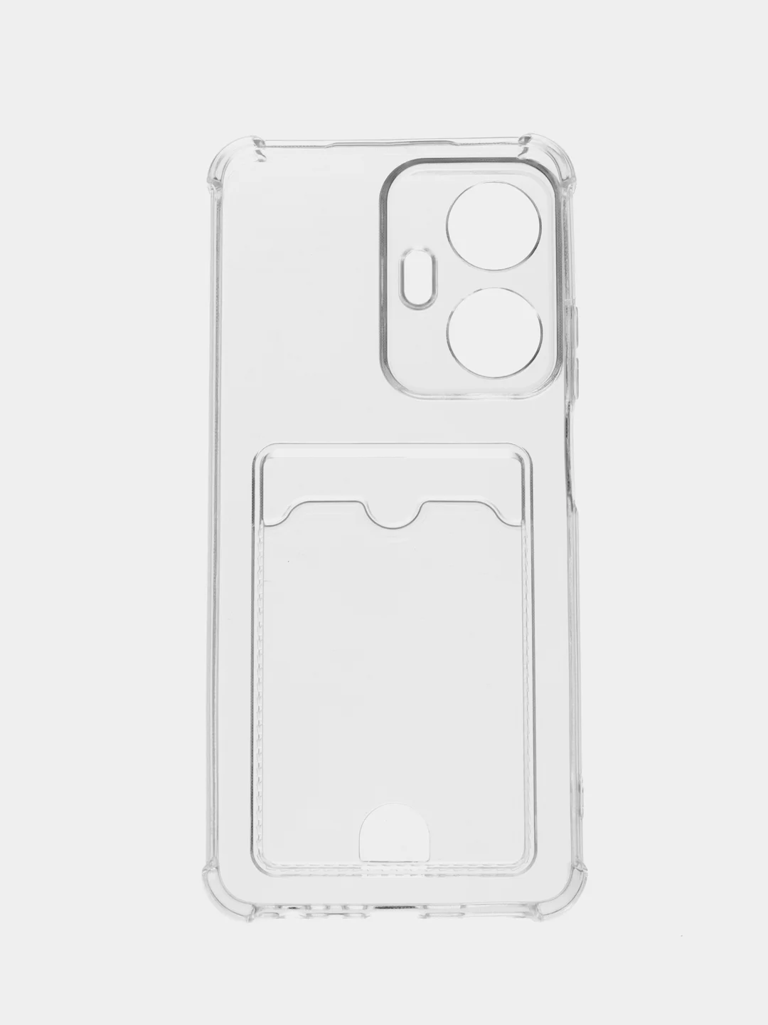 Прозрачный чехол для Realme C55 / Реалми С55, прозрачный, с карманом для карты