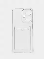 Прозрачный чехол для Realme C55 / Реалми С55, прозрачный, с карманом для карты