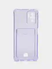 Лавандовый чехол для Xiaomi Redmi Note 10 / Redmi Note 10S / Poco M5s прозрачный с карманом для карты