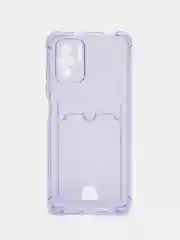 Лавандовый чехол для Xiaomi Redmi Note 10 / Redmi Note 10S / Poco M5s прозрачный с карманом для карты